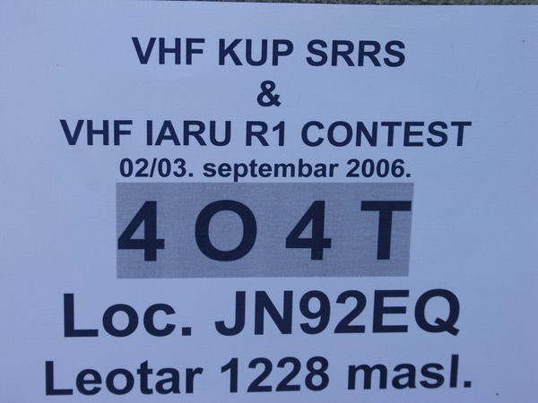 VHF KUP SRRS 2006