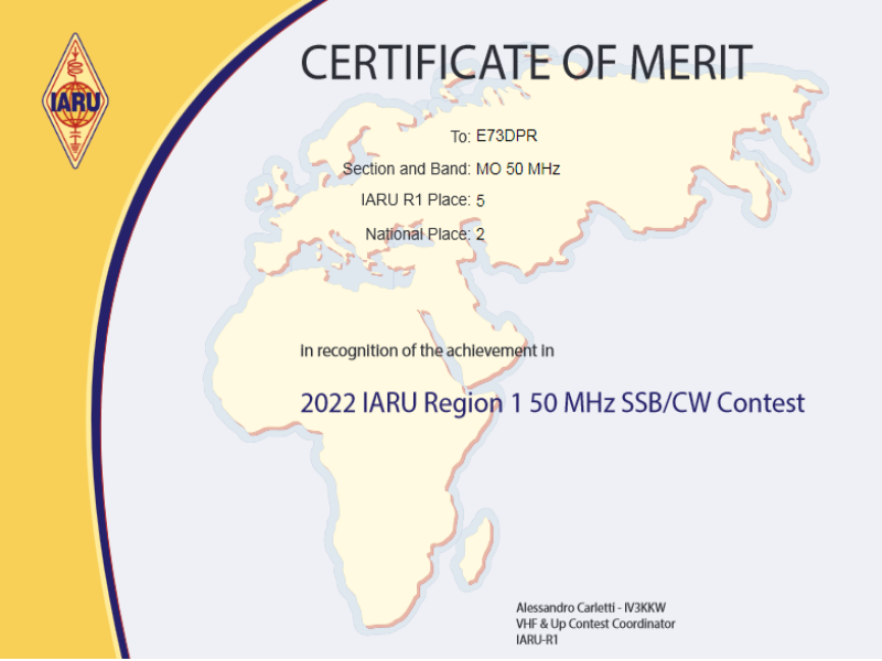 E73DPR IARU R1 50M 2021