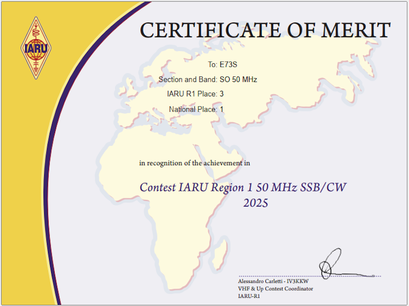 E73DPR IARU R1 50M 2021